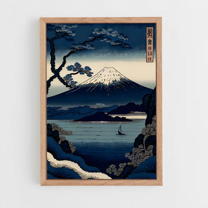 hokusai-4 cadre Bois clair