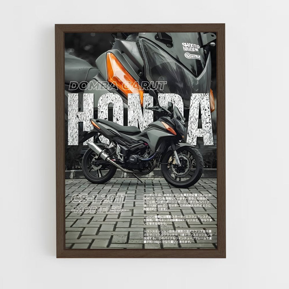 honda-moto-6 cadre Bois foncé