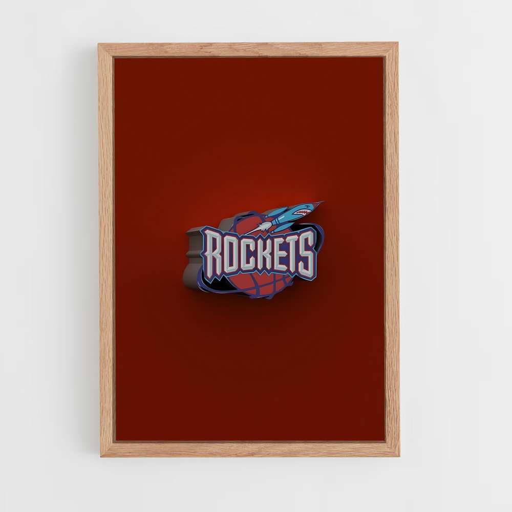 houston-rockets-8 cadre Bois clair