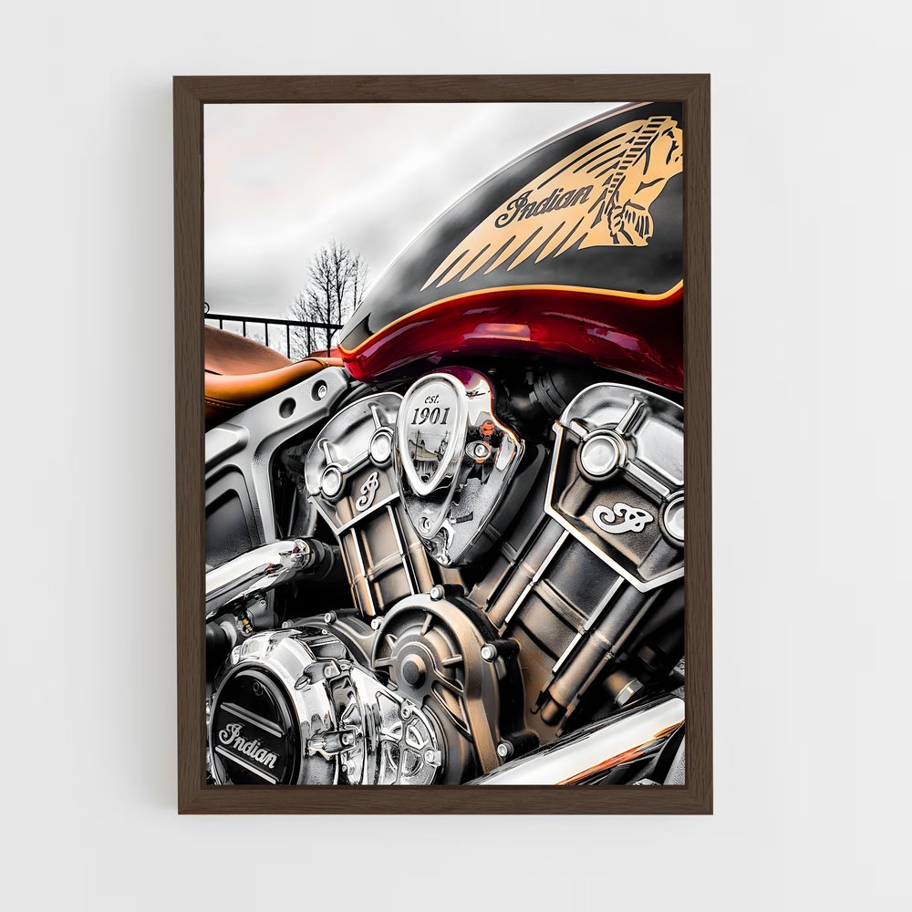 indian-motorcycle-8 cadre Bois foncé
