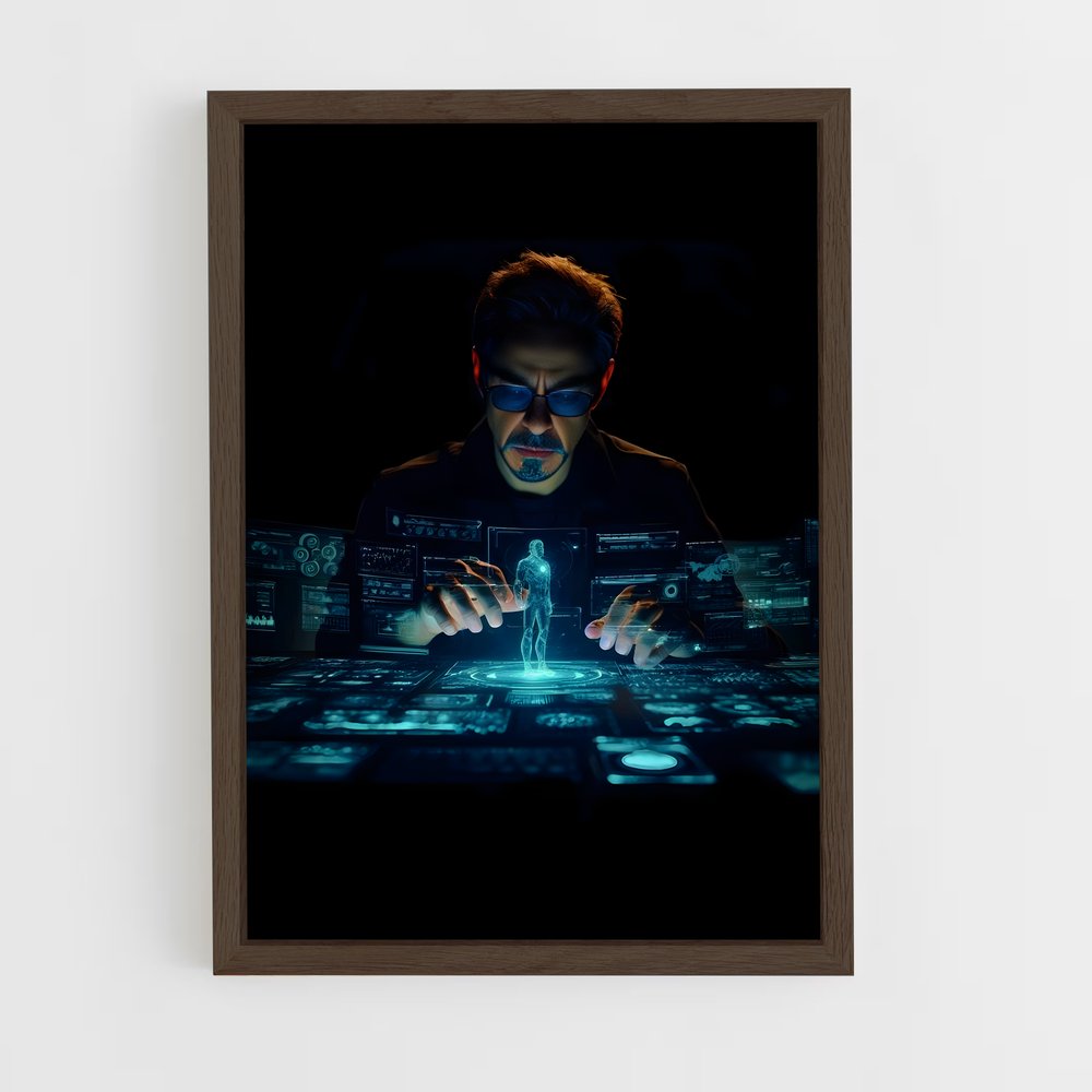 iron-man-12 cadre Bois foncé
