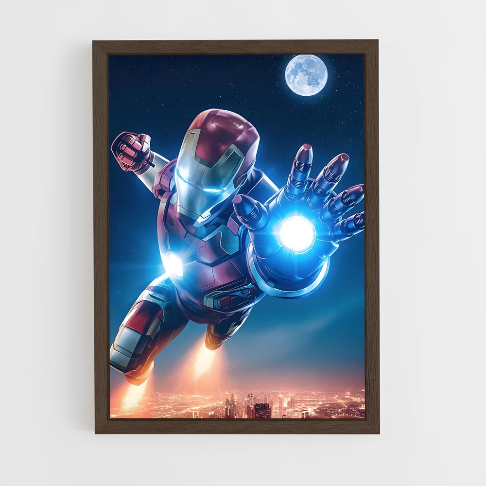 iron-man-2 cadre Bois foncé