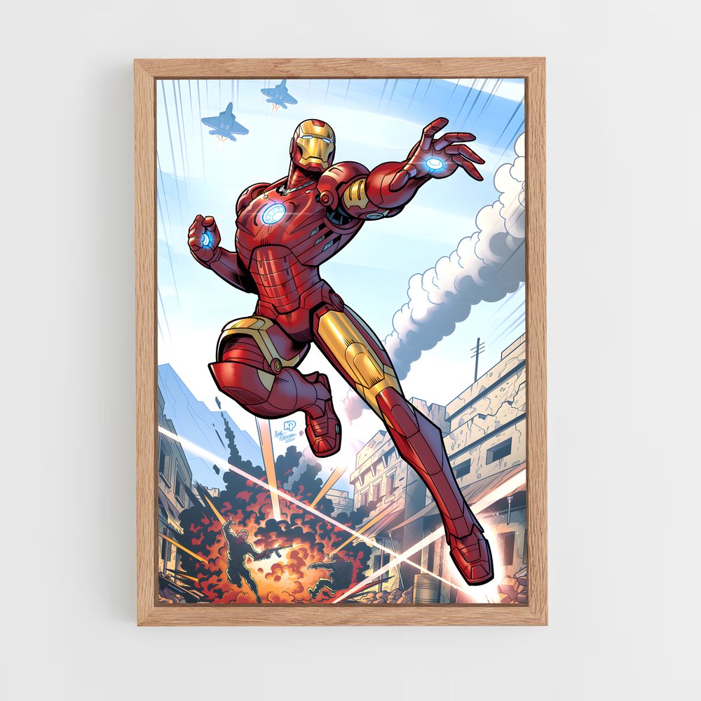 iron-man-3 cadre Bois clair