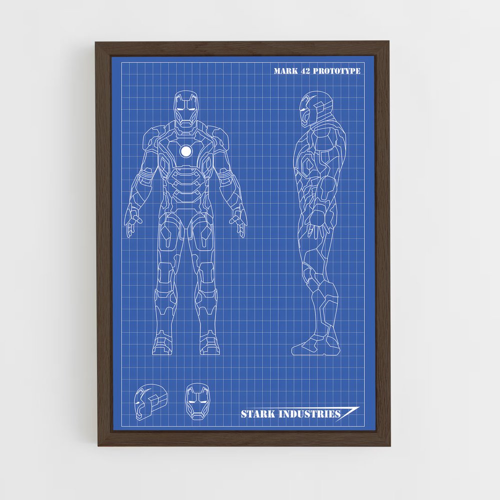 iron-man-6 cadre Bois foncé