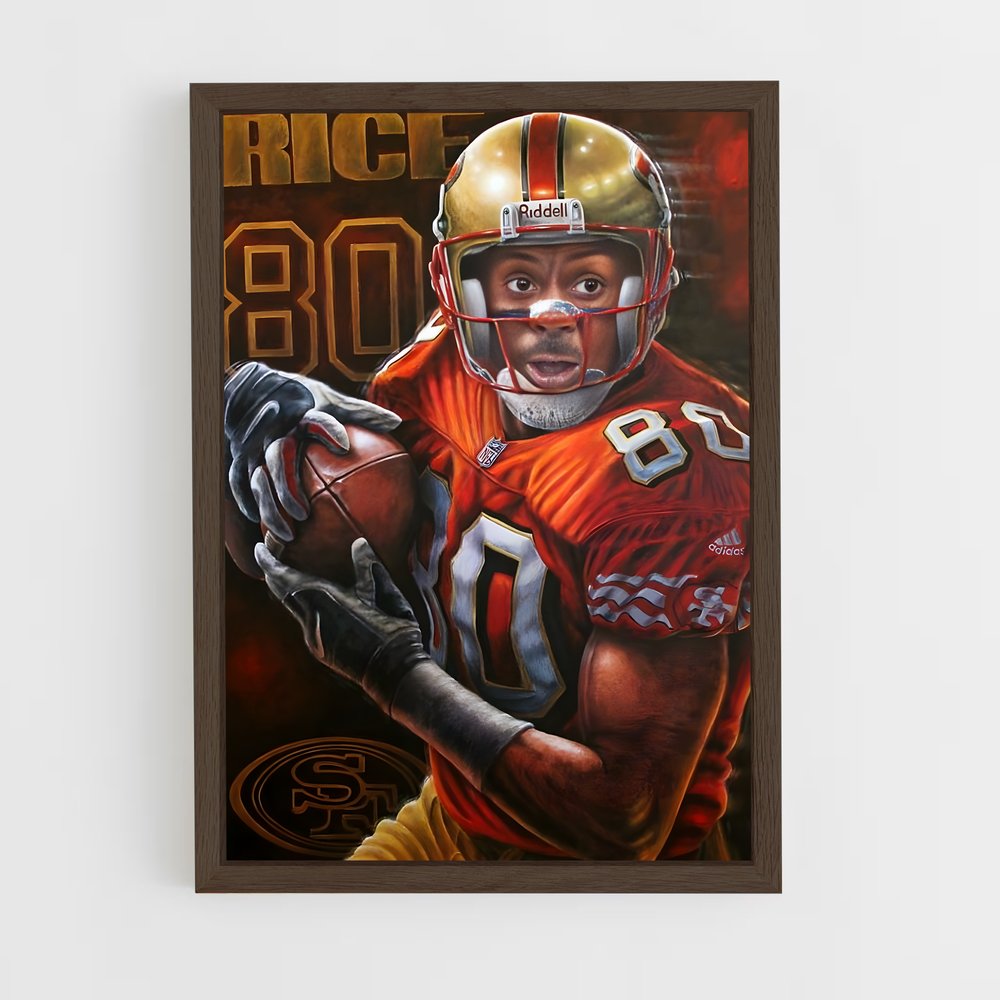 jerry-rice-9 cadre Bois foncé