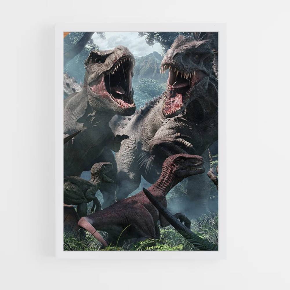 Dinosaurier-Kampf-Poster