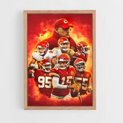 kansas-city-chiefs-1 cadre Bois clair