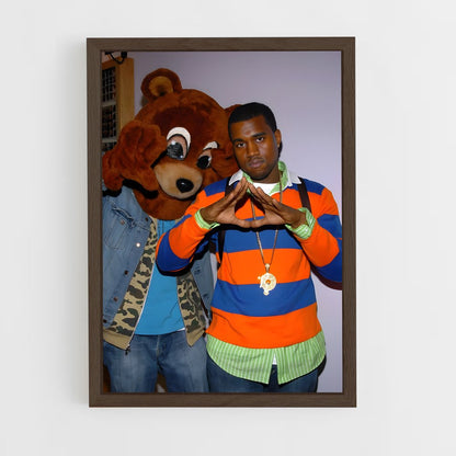kanye-west-3 cadre Bois foncé