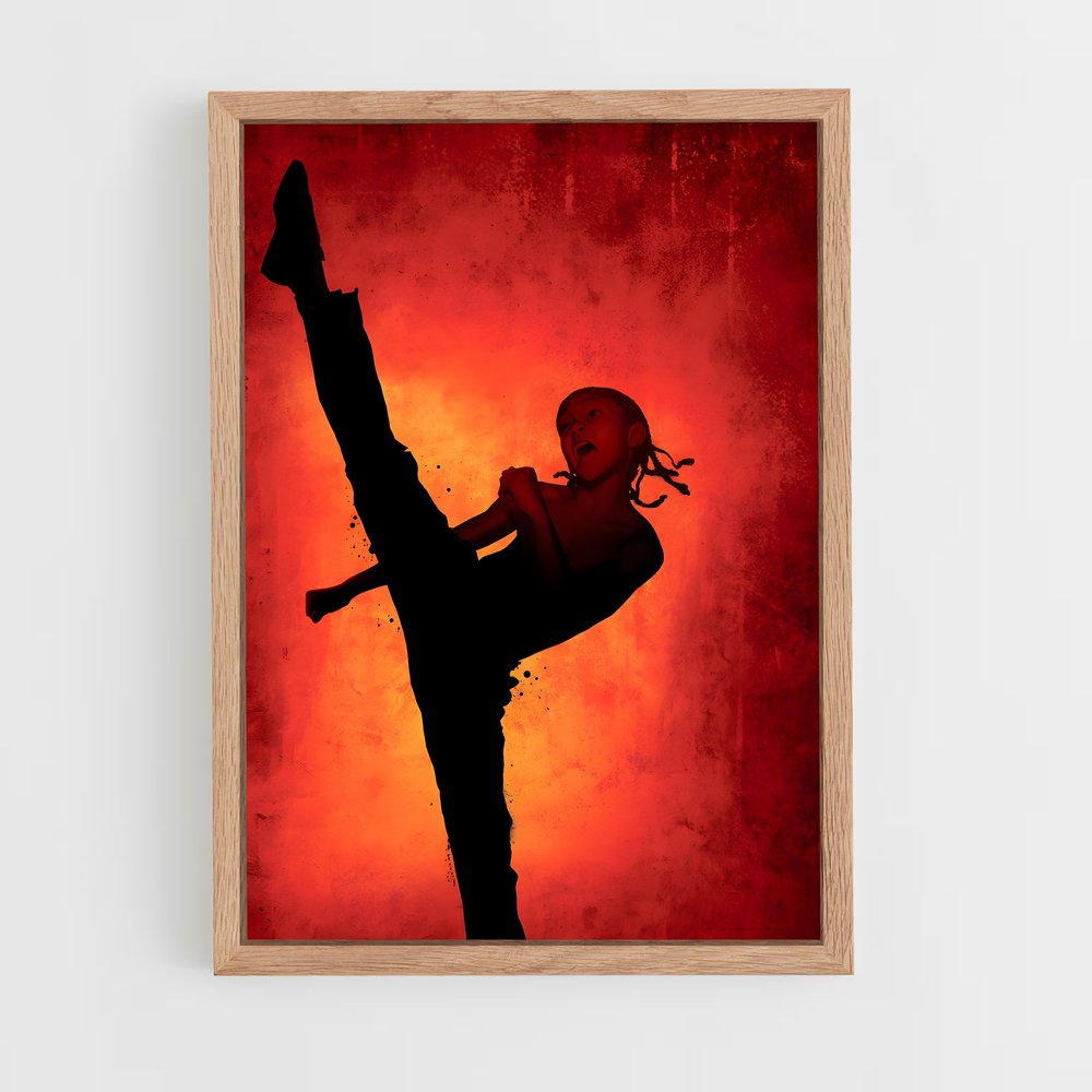 karate-kid-8 cadre Bois clair