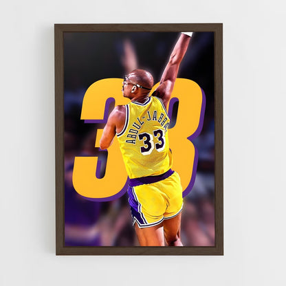kareem-abdul-jabbar-12 cadre Bois foncé