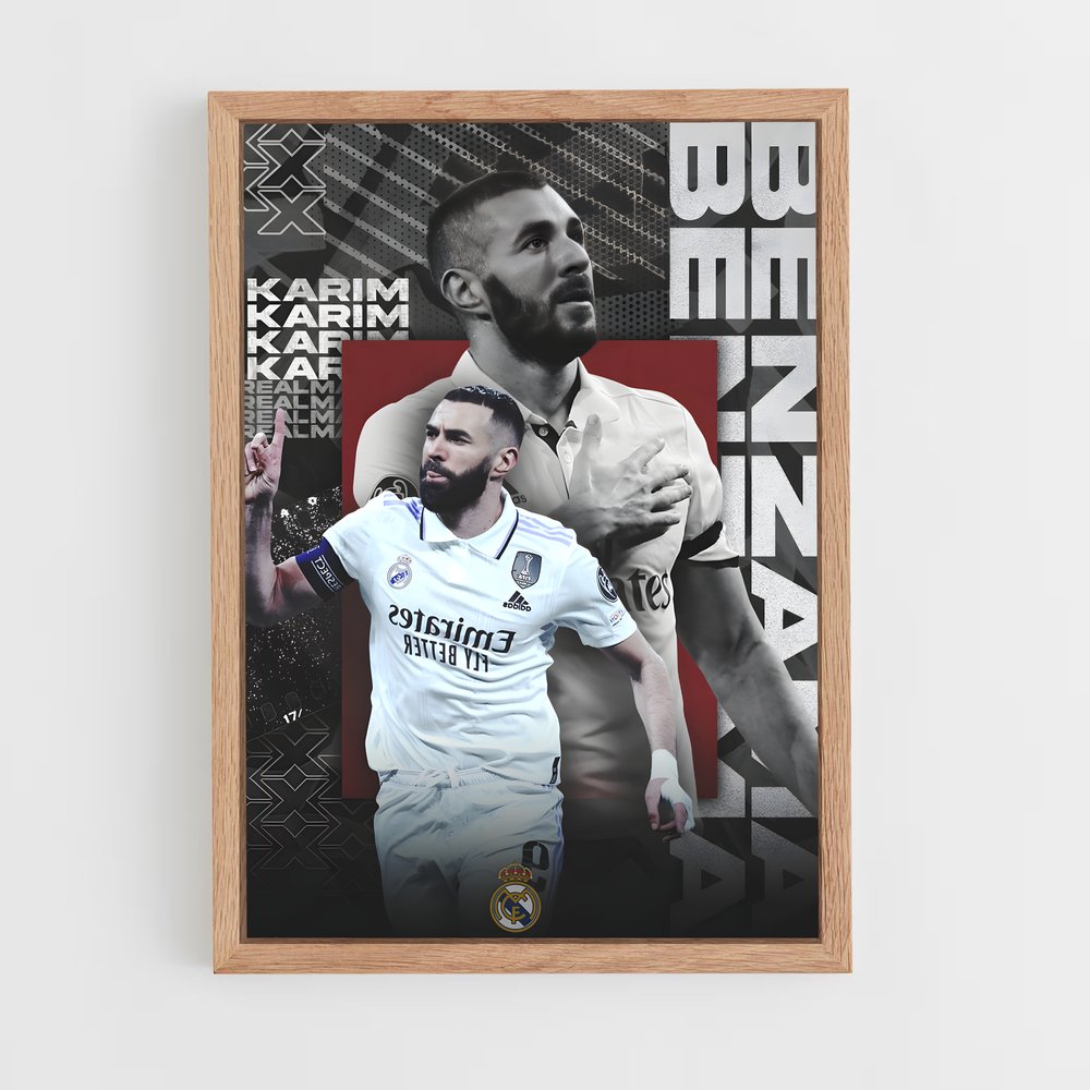 karim-benzema-19 cadre Bois clair