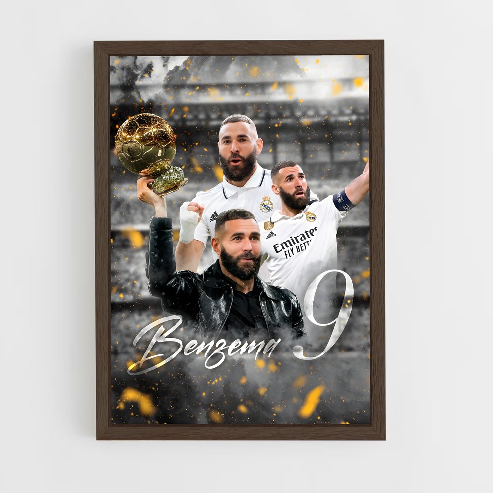 karim-benzema-3 cadre Bois foncé