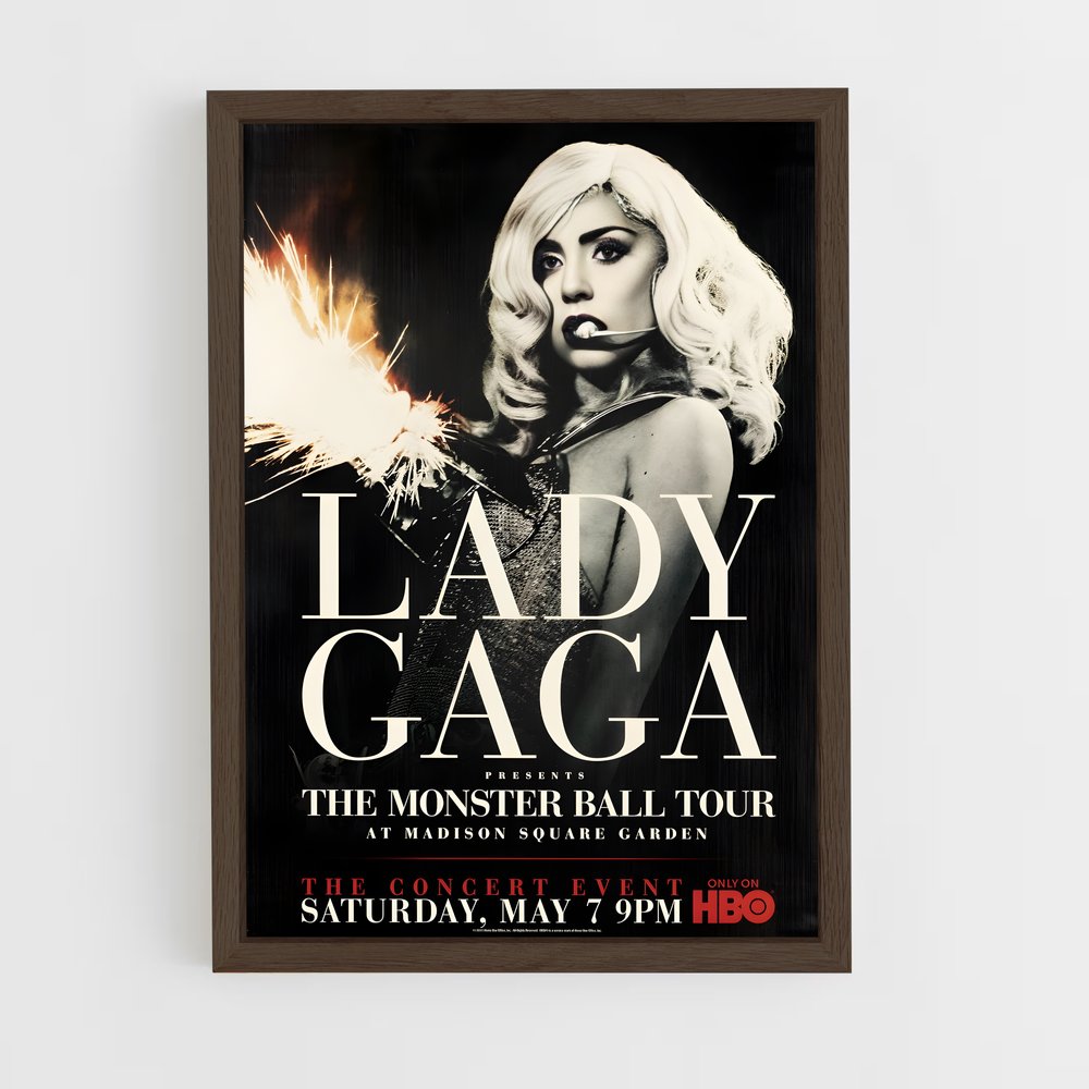 lady-gaga-15 cadre Bois foncé