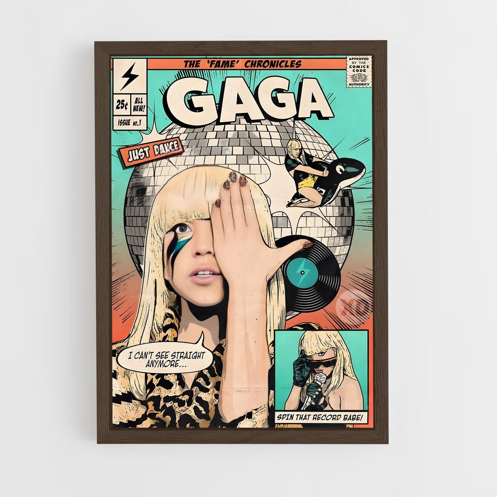lady-gaga-20 cadre Bois foncé