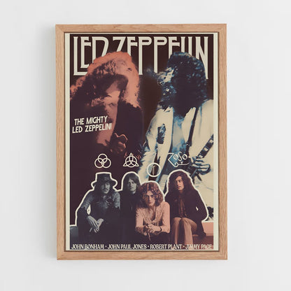 led-zeppelin-17 cadre Bois clair