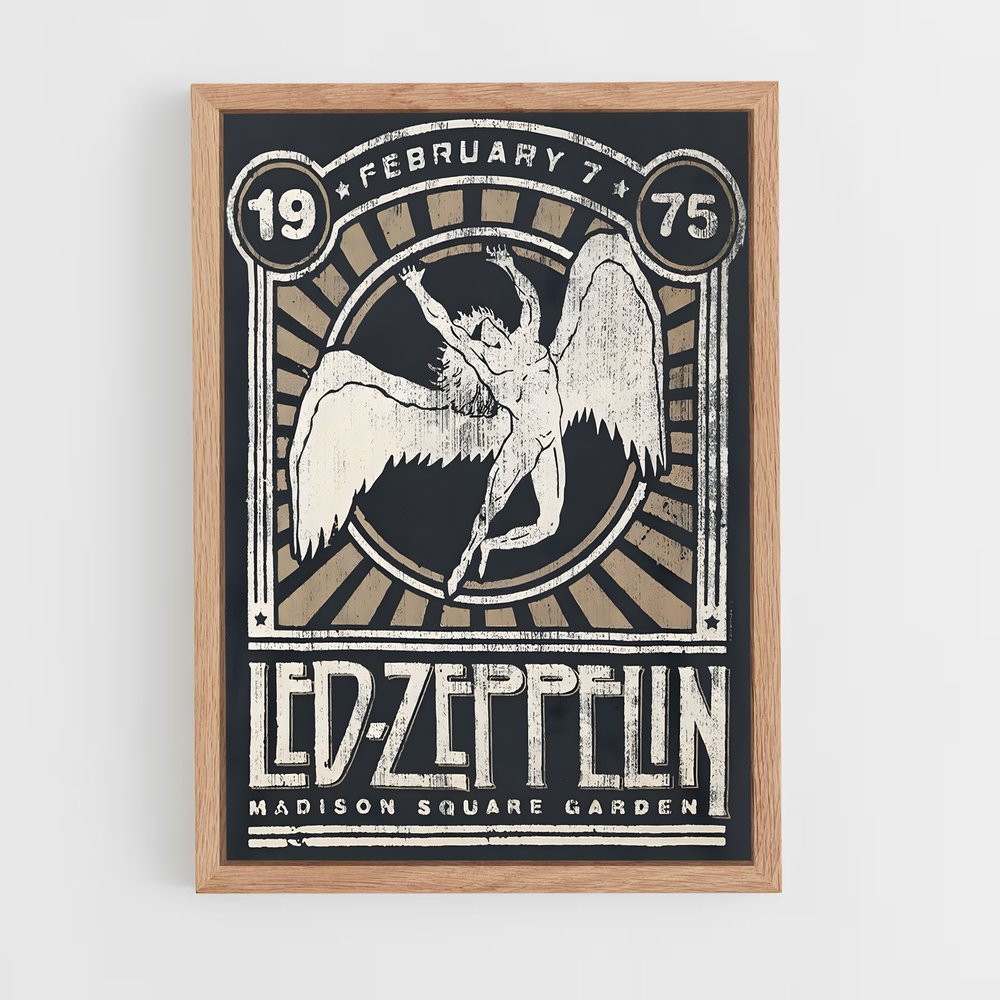 led-zeppelin-8 cadre Bois clair