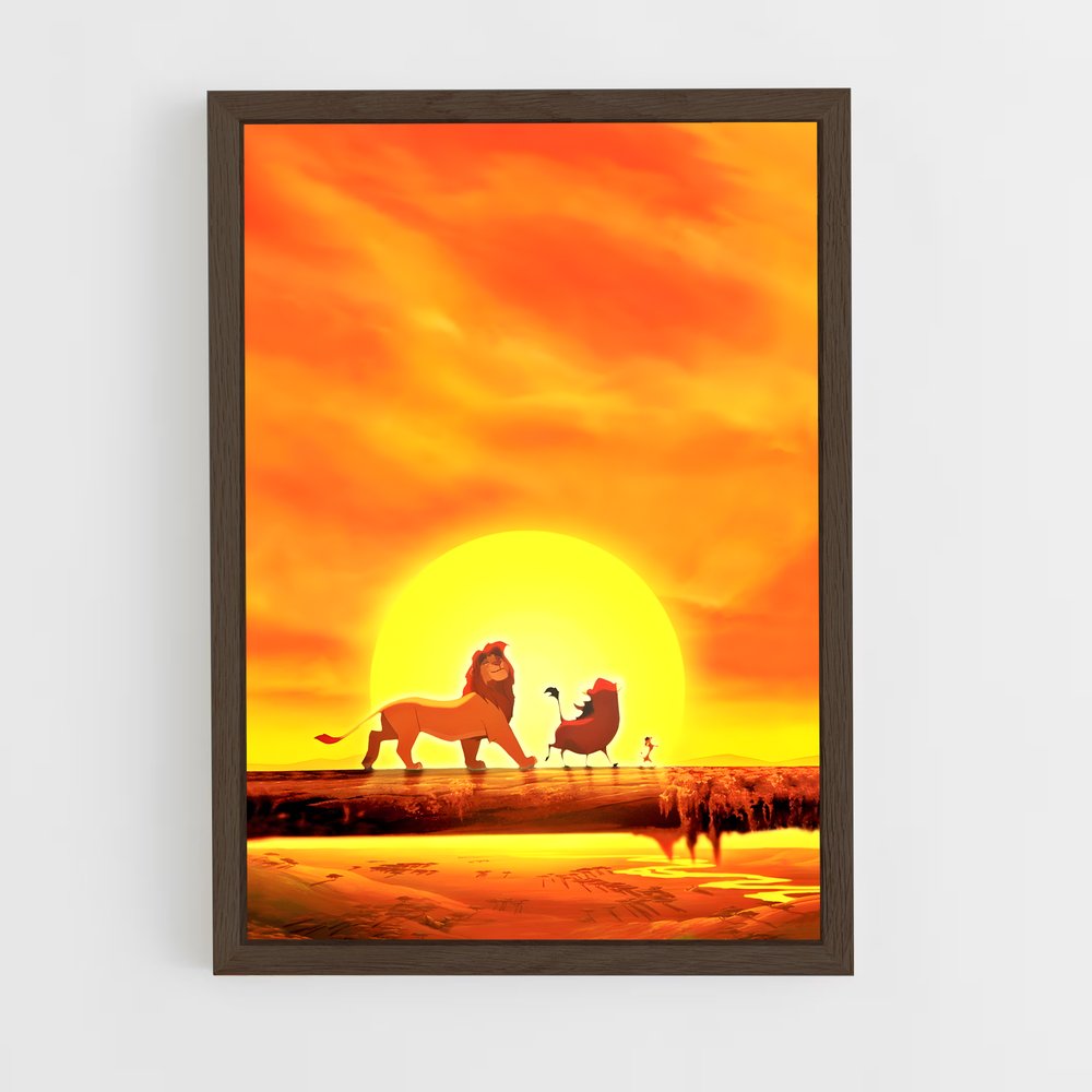 lion-king-11 cadre Bois foncé