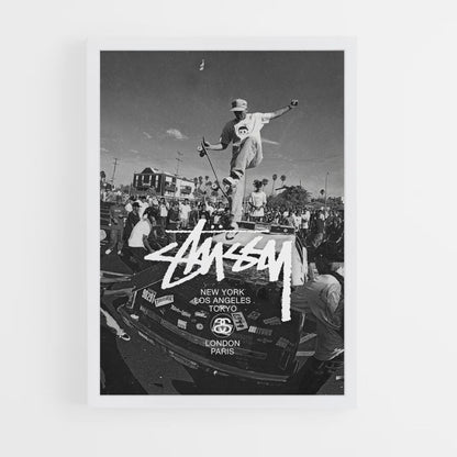 Poster Stussy Schwarz und Weiß