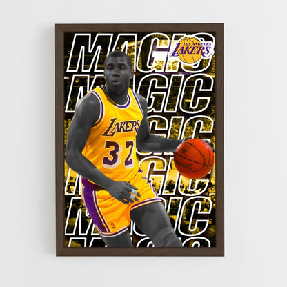 magic-johnson-13 cadre Bois foncé