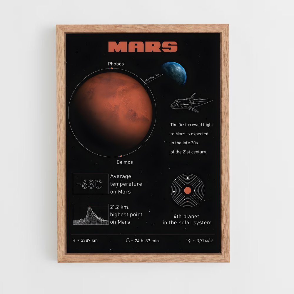 mars-2 cadre Bois clair