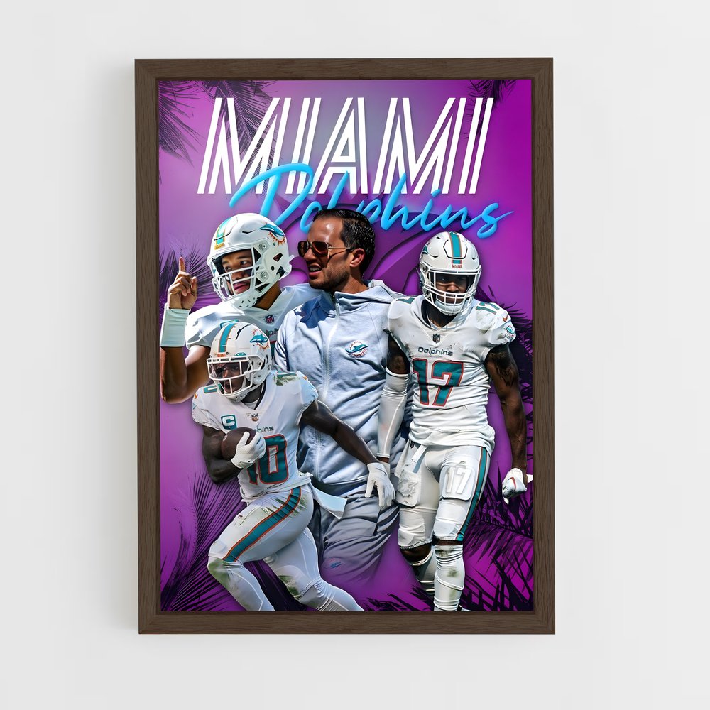 miami-dolphins-14 cadre Bois foncé