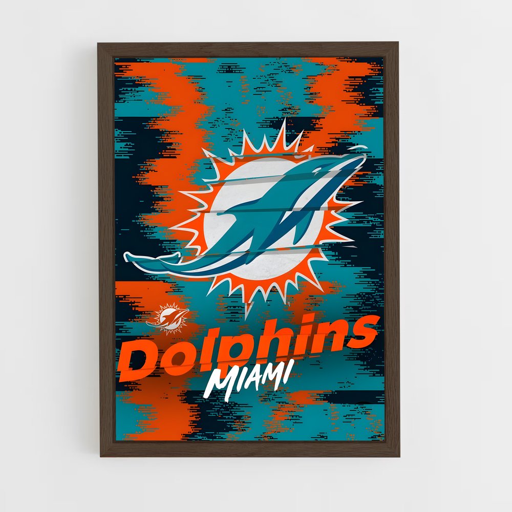 miami-dolphins-15 cadre Bois foncé