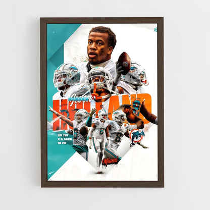 miami-dolphins-19 cadre Bois foncé
