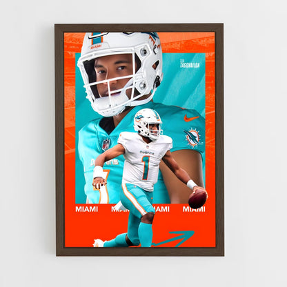 miami-dolphins-20 cadre Bois foncé