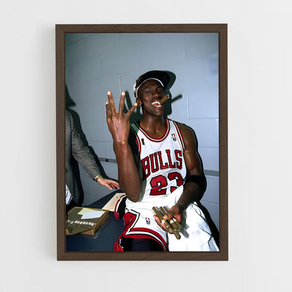 michael-jordan-4 cadre Bois foncé
