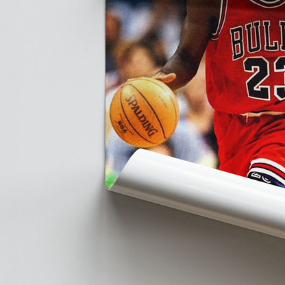 Poster Michael Jordan dribbelt