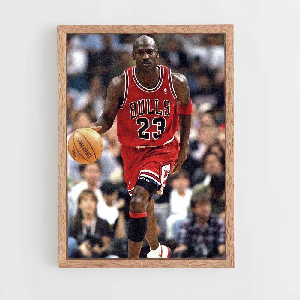 Poster Michael Jordan dribbelt