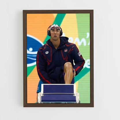 michael-phelps-2 cadre Bois foncé