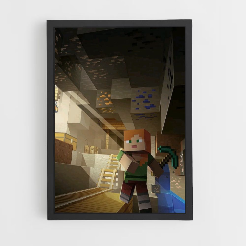 Poster Minecraft Bergbau