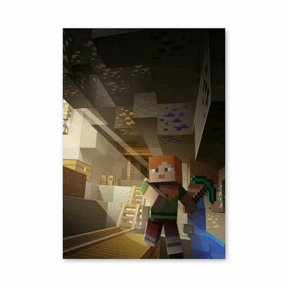 Poster Minecraft Bergbau