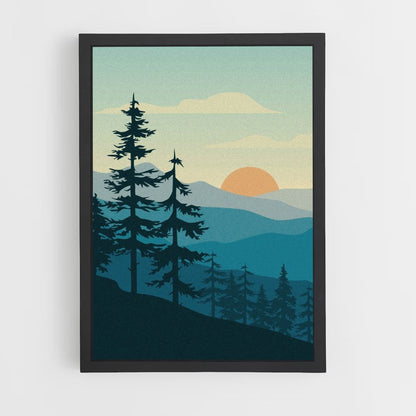 Minimalistisches Waldposter