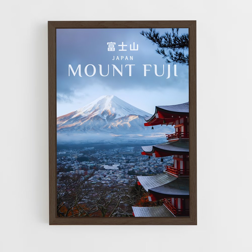 mount-fuji-1 cadre Bois foncé