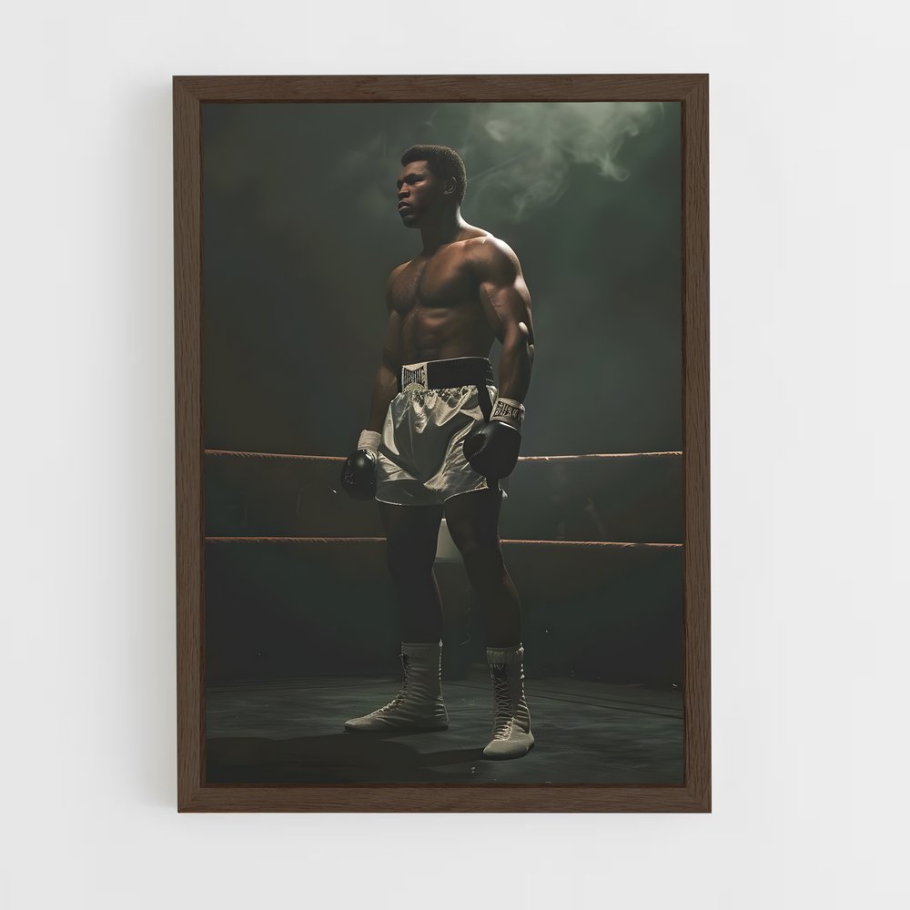 muhammad-ali-6 cadre Bois foncé