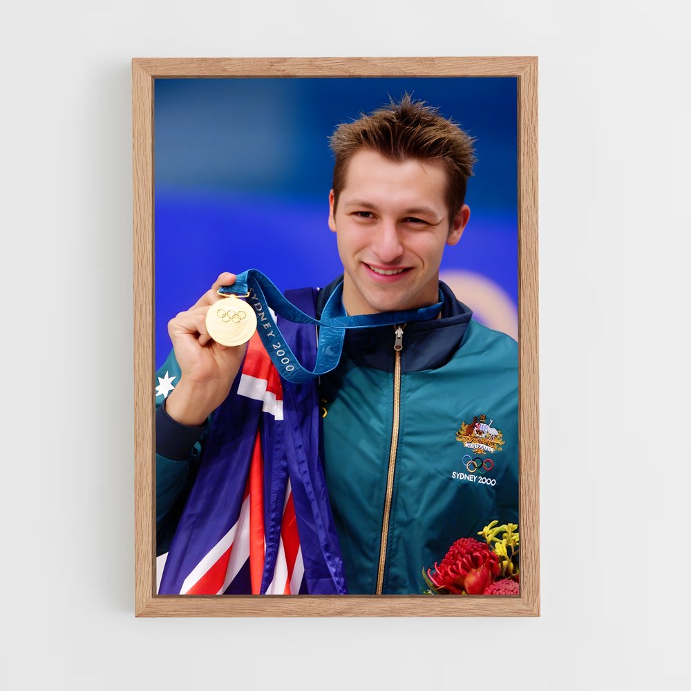 natation-12 cadre Bois clair