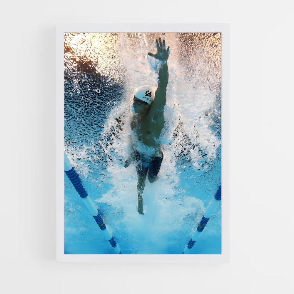 natation-18 cadre Blanc