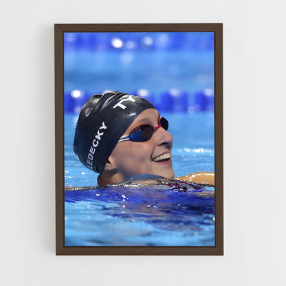 natation-9 cadre Bois foncé