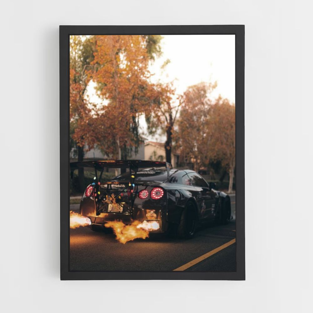 Poster Nissan GTR Flames