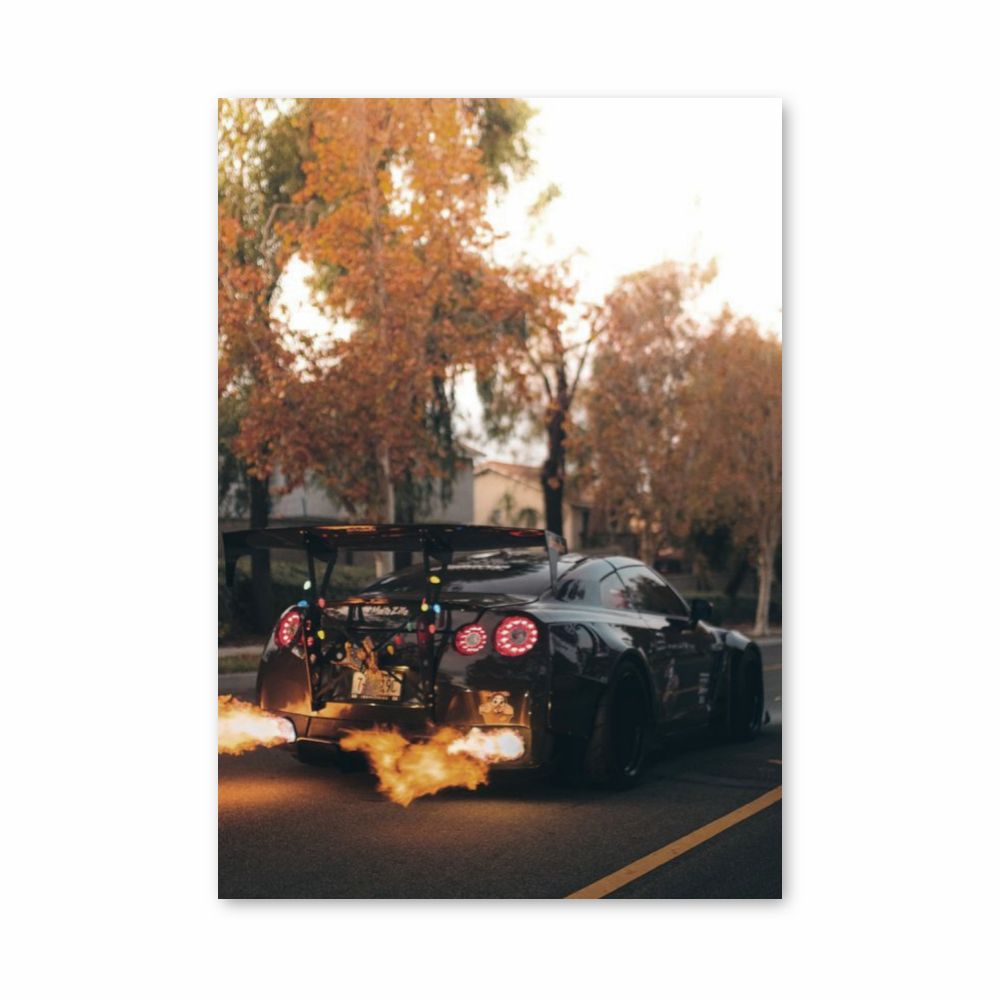 Poster Nissan GTR Flames