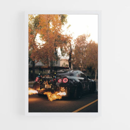 Poster Nissan GTR Flames