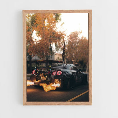 Poster Nissan GTR Flames