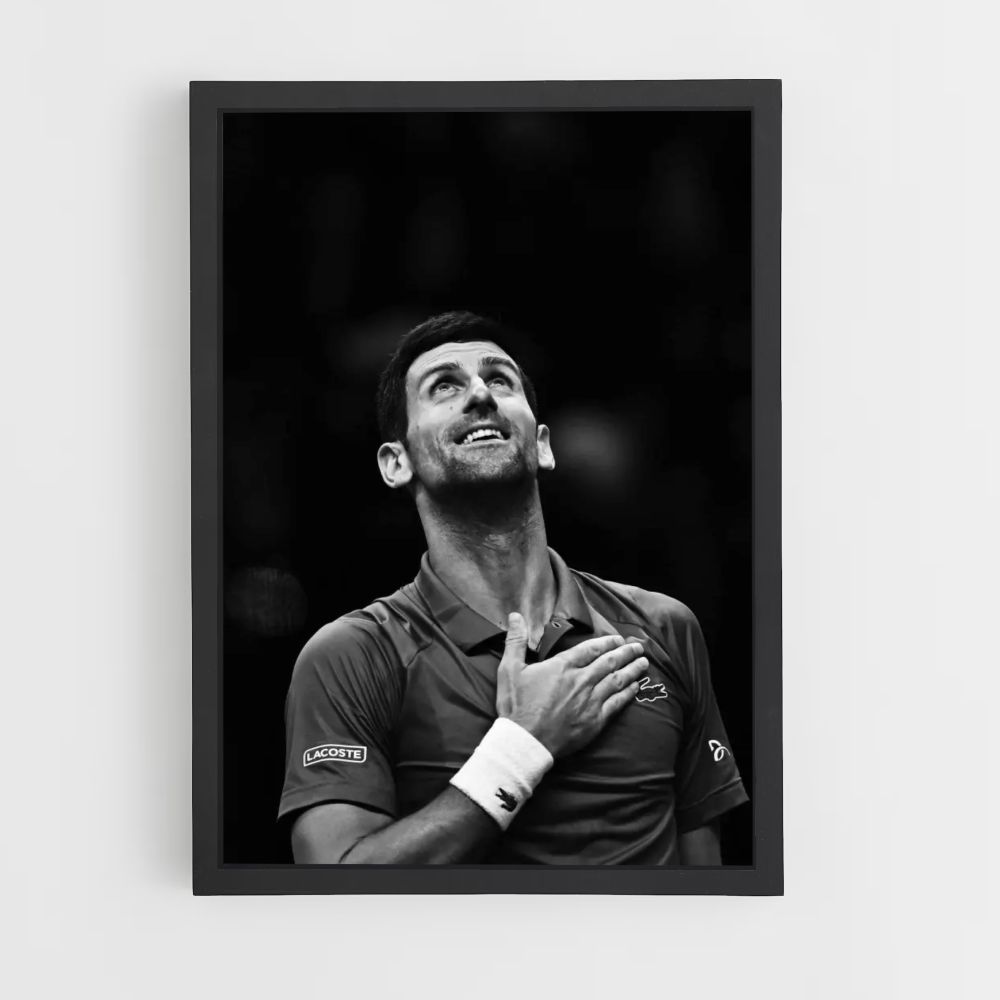 Poster Djokovic Schwarz und Weiß