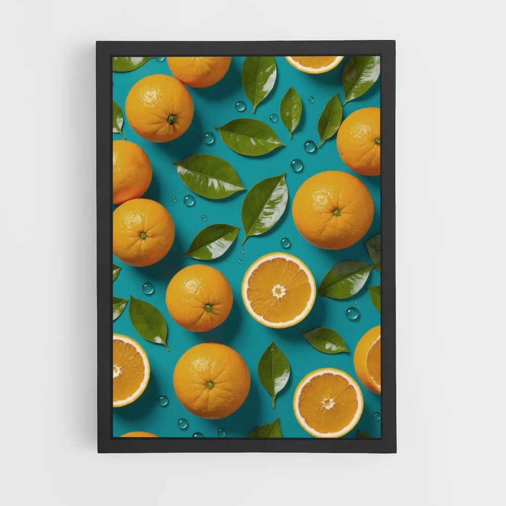 Poster Orange Blau