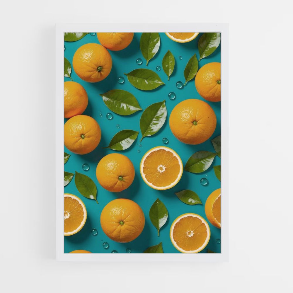 Poster Orange Blau