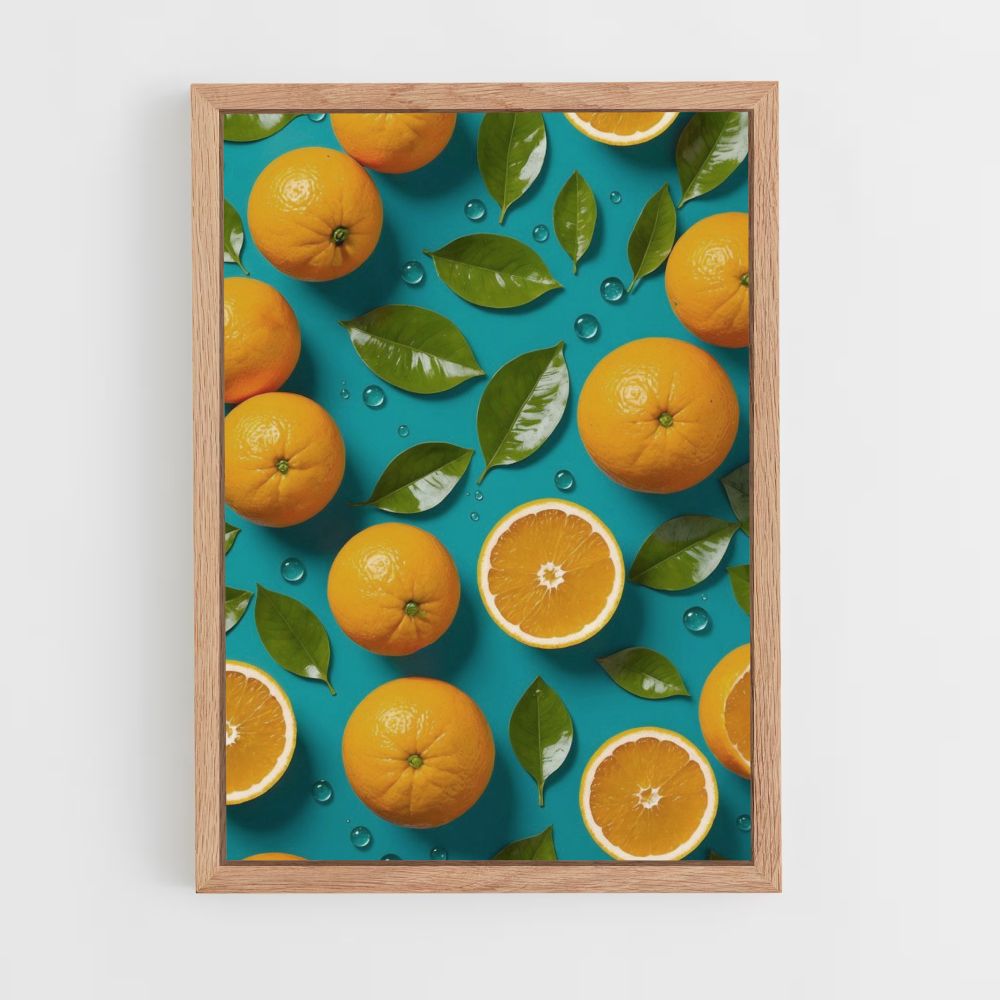 Poster Orange Blau