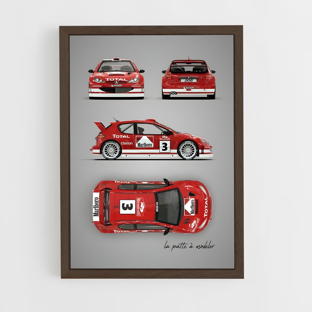 peugeot-8 cadre Bois foncé