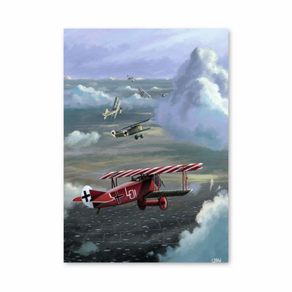 Plakat mit Flugzeugen aus dem 1. Weltkrieg